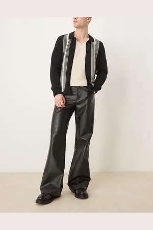 ASOS Faux leather wide flare pants in