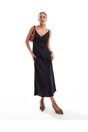 ASOS Lace trim midi cami slip dress in