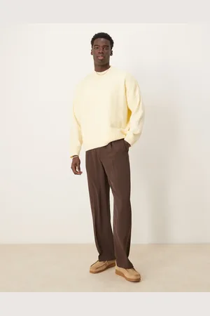 ASOS Super oversized boxy crew neck sweater in butter