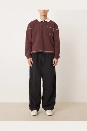ASOS Oversized parachute jeans in washed
