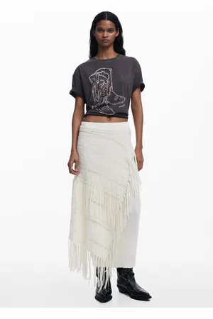 Desigual Falda punto flecos - - L