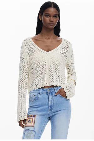Desigual Jersey cropped calados - - M