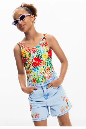 Desigual Pantalón denim estampado - - 7/8