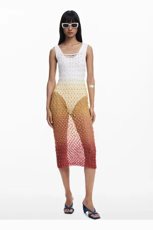 Desigual Vestido midi red degradado - - L