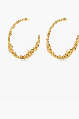 Desigual Pendientes aro corazones bañado en oro Zalio - - U