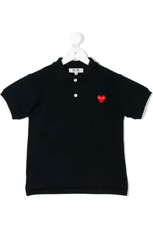 Comme des Garçons Playera tipo polo con bordado de corazón