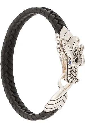 John Hardy Pulsera de cuero Legends Naga con zafiro