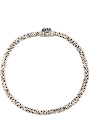John Hardy Pulsera Classic Chain con zafiro negro en pavé de 5mm