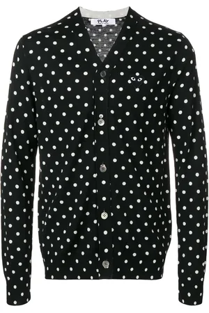 Comme des Garçons Cárdigan con motivo de lunares y detalle de corazón
