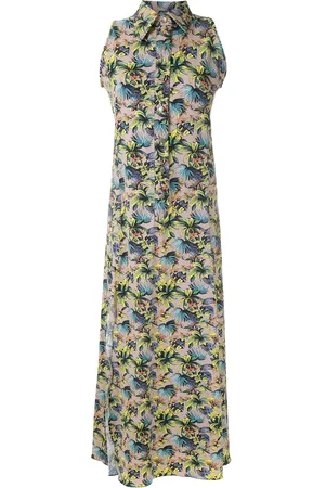 AMIR SLAMA Vestido camisero sin mangas con estampado floral