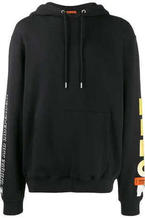 Heron Preston Sudadera con capucha y llamas estampadas