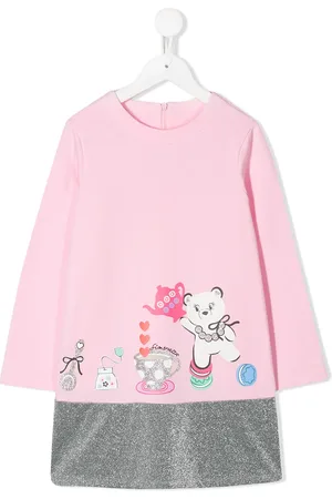 Simonetta Vestido estilo sudadera con dobladillo de glitter