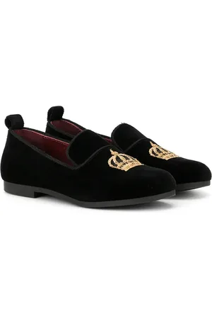 Dolce & Gabbana Slippers con detalle de corona bordada