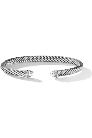 David Yurman Pulsera Classic Cable en plata de ley con diamante de 5mm