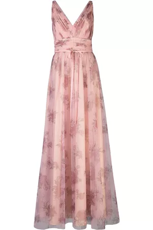 Marchesa Notte Mujer Vestidos de noche - Vestido con estampado floral y ribete de tul