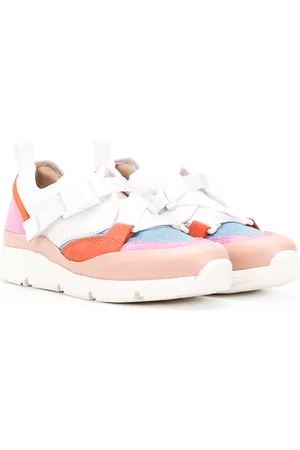 Chloé Tenis con panel en contraste y tiras cruzadas
