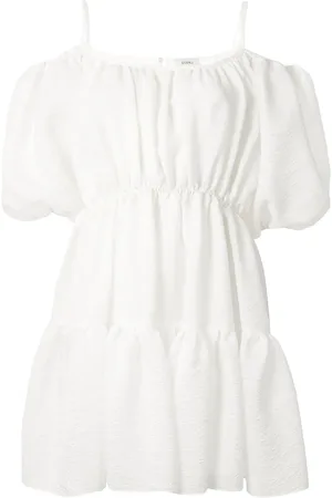 GOEN.J Vestido corto a capas con mangas farol