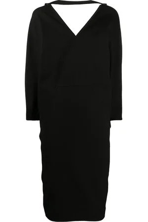 Rick Owens Vestido midi con cuello en V