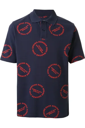MARTINE ROSE Playera tipo polo con logo estampado Baba