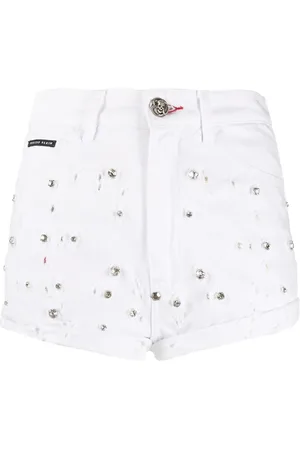 Philipp Plein Shorts de mezclilla con apliques