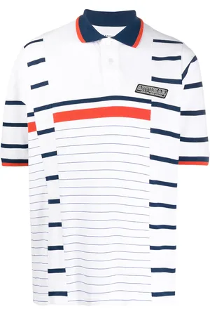 MARTINE ROSE Playera tipo polo con motivo de rayas