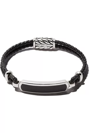 David Yurman Pulsera Exotic Stone Bar Station en plata de ley y cuero de 3mm