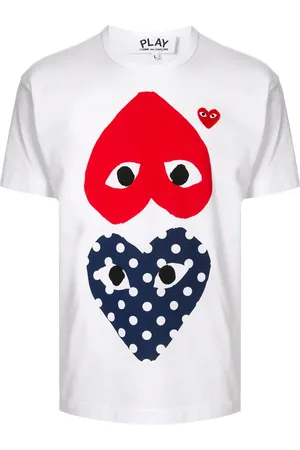 Comme des Garçons Playera con cuello redondo y corazón estampado