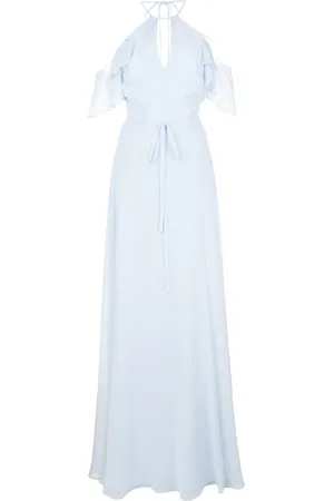 Marchesa Notte Vestido largo con hombros descubiertos
