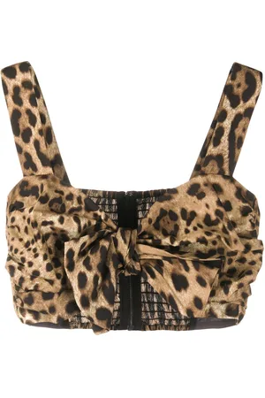 Dolce & Gabbana Top corto con estampado de leopardo