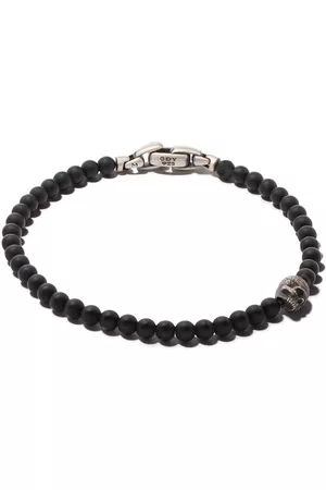 David Yurman Pulsera Memento Mori Skull en plata de ley de 4mm