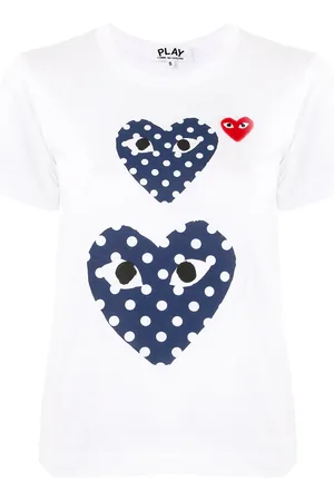 Comme des Garçons Playera con cuello redondo y corazón estampado