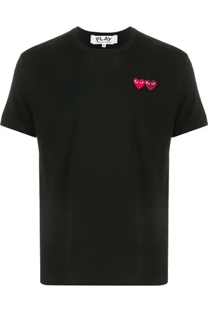 Comme des Garçons Playera tipo polo con parche de corazón doble