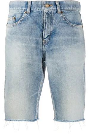 Saint Laurent Shorts de mezclilla deshilachados