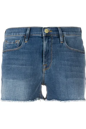 Frame Shorts de mezclilla con bordes sin rematar