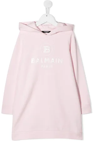 Balmain Vestido con capucha y logo