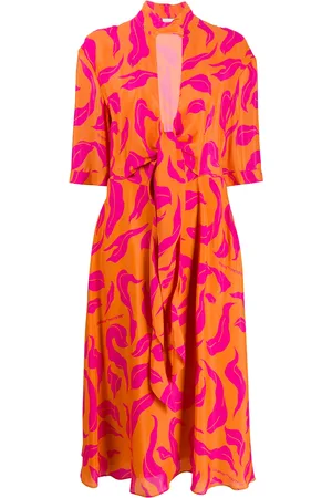 OFF-WHITE Vestido con estampado de hojas
