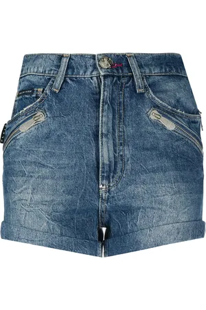 Philipp Plein Shorts de mezclilla con múltiples bolsillos