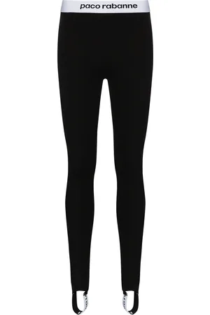 Paco rabanne Leggins estilo fuseau con franja del logo en contraste