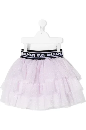 Balmain Falda de tul con motivo de lunares