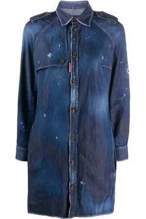 Dsquared2 Vestido camisero con efecto envejecido y botones