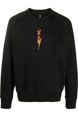 Neil Barrett Sudadera con motivo del logo en llamas