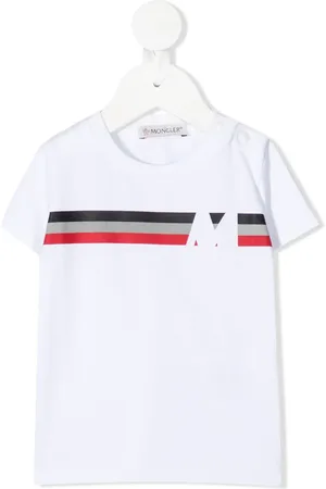 Moncler Camiseta con rayas tricolor y logo