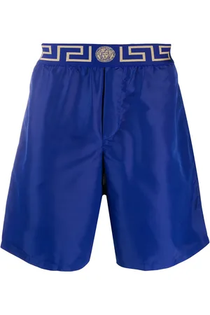 VERSACE Shorts de playa con motivo Greca Border