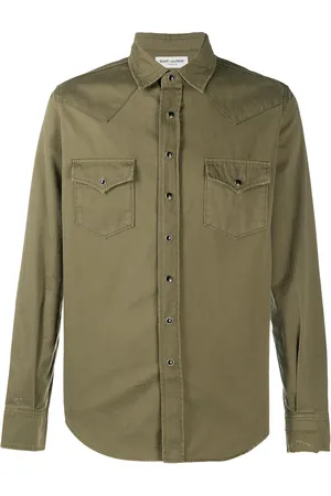 Saint Laurent Camisa estilo western con botones de presión