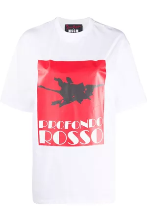 Msgm Playera con estampado Profondo Rossa