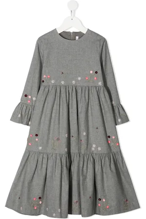 Il gufo Vestido largo con bordado floral