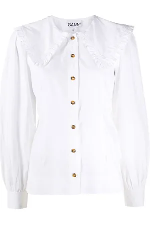 Ganni Blusa con cuello oversize