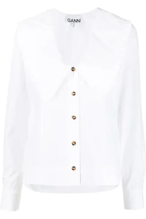 Ganni Blusa con cuello oversize