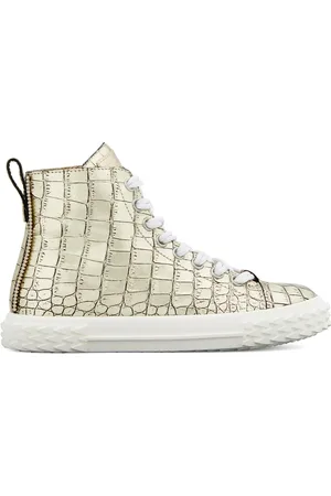 Giuseppe Zanotti Tenis altos con efecto de piel de cocodrilo