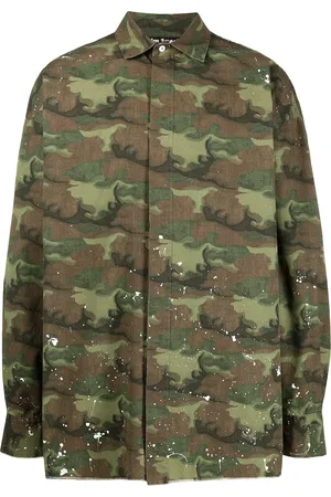 Palm Angels Camisa con estampado militar y logo